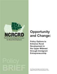 NCRCRD  North Central Regional Center for Rural Development  Opportunity