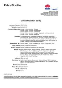 Sedation / Procedural sedation and analgesia / General anaesthesia / Epidural / Spinal anaesthesia / Medicine / Anesthesia / Patient safety