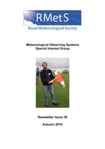 Meteorological Observing Systems Special Interest Group Newsletter Issue 30 Autumn 2010