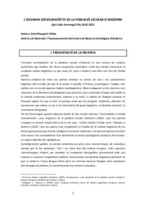 L'escenari sociolingüístic de la població escolar d'Andorra[removed]RESUM