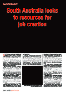 SAREIC REVIEW  South Australia looks to resources for job creation