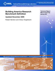 Building America Research Benchmark Definition: Updated December 2009