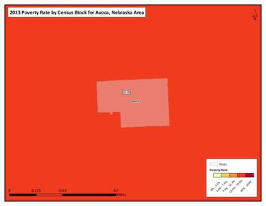 ´  2013 Poverty Rate by Census Block for Avoca, Nebraska Area 13.1%
