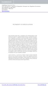 Cambridge University Press[removed]4 - Internet Co-Regulation: European Law, Regulatory Governance and Legitimacy in Cyberspace Christopher T. Marsden Frontmatter More information