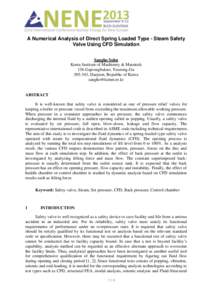 222 A Numerical Analysis of Direct Spring Loaded Type - Steam Safety Valve Using CFD Simulation