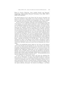 Plekos 5,2003,211–214 – http://www.plekos.uni-muenchen.de/2003/rgruen.pdf  211 Erich S. Gruen: Diaspora. Jews amidst Greeks and Romans. Cambridge, MA/London: Harvard University PressS.