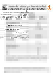 Datenblatt/ Data Sheet COLICAST Vi 96 K 0-3 Korund Beton Rohstoffbasis