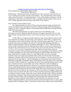 Southern Campaign American Revolution Pension Statements Pension application of John Findley (Finley) S6843 fn24NC Transcribed by Will Graves[removed]Methodology: Spelling, punctuation and grammar have been corrected i