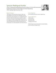 Ignacio Rodriguez-Iturbe James S. McDonnell Distinguished University Professor of Civil and Environmental Engineering. Professor of Civil and Environmental Engineering