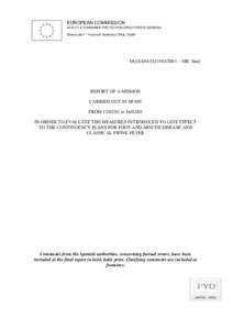 EUROPEAN COMMISSION HEALTH & CONSUMER PROTECTION DIRECTORATE-GENERAL Directorate F - Food and Veterinary Office, Dublin DG(SANCO[removed] – MR final