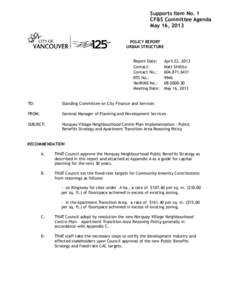 Council or Committee Report - RTS No.: 1111