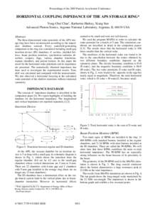 Horizontal Coupling Impedance of the APS Storage Ring