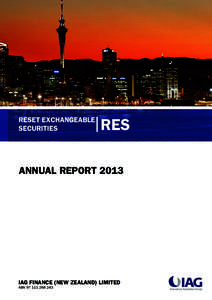 RESET EXCHANGEABLE SECURITIES RES  ANNUAL REPORT 2013