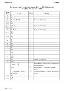 Microsoft Word - Marking Scheme of TSA 2010 Maths 6ME1.doc