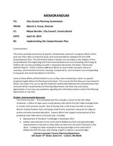 MEMORANDUM TO: City-County Planning Commission  FROM: