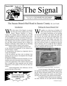 The Signal - March 2003, Page 1  March 2003 The Signal The Newsletter of The Paulinskill Valley Trail Committee: