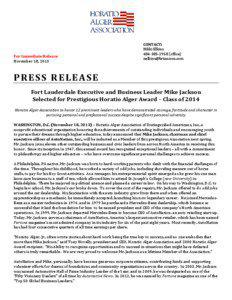 For Immediate Release November 18, 2013