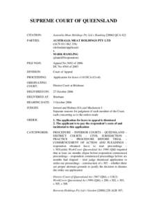 Australia Meat Holdings Pty Ltd v HamlingQCA 422