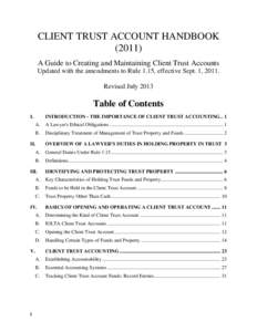 CLICK TO DOWNLOAD  CLICK TO FIND CLIENT TRUST ACCOUNT HANDBOOK (2011)