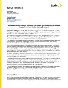 News Release Sprint Nextel 6200 Sprint Parkway Overland Park, Kan[removed]Media Contact: