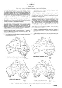CLIMATE C.R.M. Butt CRC LEME, CSIRO Exploration and Mining, Perth, Western Australia Continental Australia and Tasmania form a broad landmass that has a wide latitudinal extent[removed]ºS) with a diversity of climates, ra
