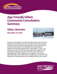 Age-Friendly Gillam Community Consultation Summary Gillam, Manitoba November 16, 2010