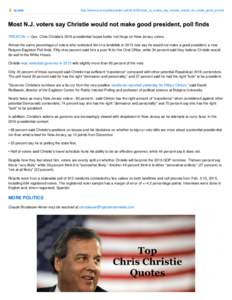 International relations / United States / New Jersey gubernatorial election / Chris Christie / Hillary Rodham Clinton / Politics of the United States