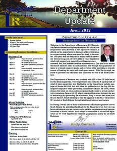 Department Update April 2012 Inside This Issue... •	 •