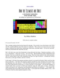 return to updates  HOW THE ELEMENTS ARE BUILT a mechanical explanation of the Periodic Table including an explanation of Technetium