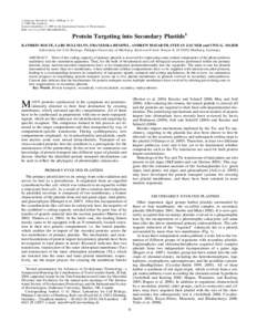 Protein Targeting into Secondary Plastids1