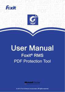 Foxit RMS PDF Protection Tool User Manual 1  Foxit RMS PDF Protection Tool