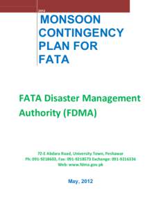 2012  MONSOON CONTINGENCY PLAN FOR FATA