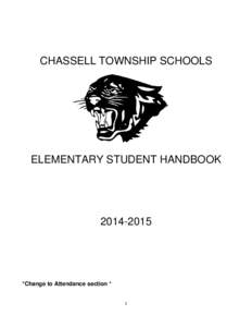 CHASSELL TOWNSHIP SCHOOLS  ELEMENTARY STUDENT HANDBOOK