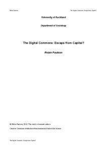 Robin Paulson  The Digital Commons: Escape from Capital?