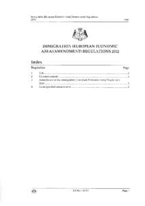 Immigration (European Economic Area)(Amendment) Regulations 2012 Index  IMMIGRATION (EUROPEAN ECONOMIC