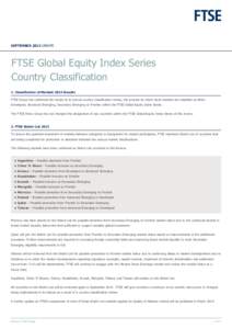 SEPTEMBER 2013 update  FtSe Global equity Index Series