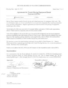 April 10, 2013 Board agenda item: Agreements for Trench Shoring Equipment Rental