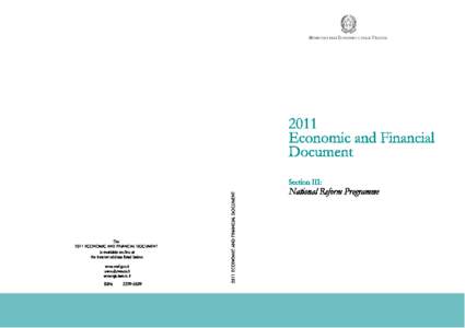 Economic and Financial Document 2011 Section III: National Reform Programme Submitted by Prime Minister