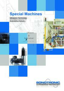 Special Machines Ultrasonic Technology Automotive Industry Building special machines