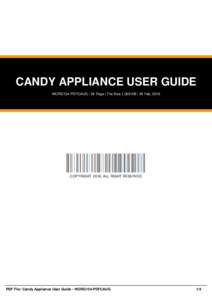 CANDY APPLIANCE USER GUIDE WORG134-PDFCAUG | 26 Page | File Size 1,000 KB | 26 Feb, 2016 COPYRIGHT 2016, ALL RIGHT RESERVED  PDF File: Candy Appliance User Guide - WORG134-PDFCAUG