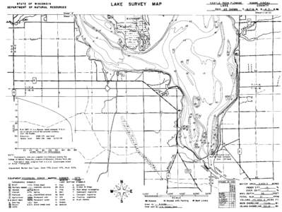 Castle Rock Lake – Adams County and Juneau County, Wisconsin DNR Lake Map, Summer 1974, Not for Navigation