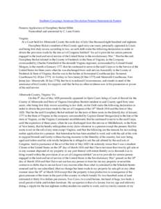 Southern Campaign American Revolution Pension Statements & Rosters Pension Application of Humphrey Becket S2066 Transcribed and annotated by C. Leon Harris Virginia At a Court held for Albemarle County the sixth day of J