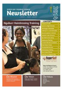    MAY Ngukurr Hairdressing Training Read more on Page 11