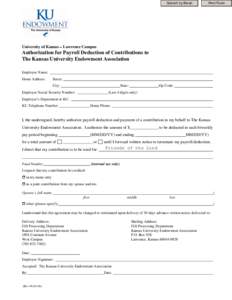 Submit by Email  Print Form University of Kansas B Lawrence Campus