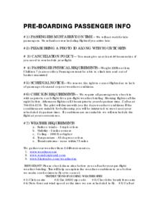 PRE-BOARDING PASSENGER INFO