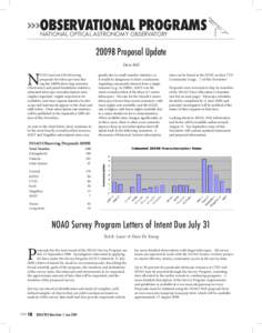 OBSERVATIONAL PROGRAMS  >>> national OPTICAL ASTRONOMY observatory