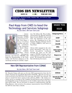 CEOS IDN NEWSLETTER ISSUE 18 FEBUARY[removed]Designed By: Christina Chiddo, Heather Weir, and Anthony Ajayi