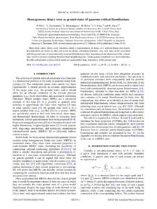 PHYSICAL REVIEW A 81, Homogeneous binary trees as ground states of quantum critical Hamiltonians P. Silvi,1 V. Giovannetti,2 S. Montangero,3 M. Rizzi,4 J. I. Cirac,4 and R. Fazio2,5 1