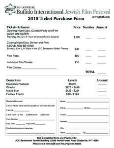 2015 Ticket Purchase Form  www.bijff.com Tickets & Passes