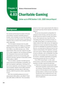 Chapter 4 Section Ministry of Government Services[removed]Charitable Gaming